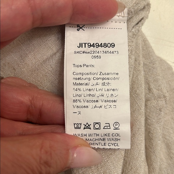 SHEIN Women's Beige Wide Leg Linen Pants - Picture 7 of 8